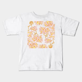 Peach Bonsai Orange Kids T-Shirt